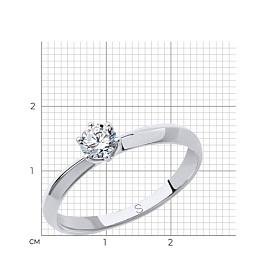 Кольцо SOKOLOV - Золото 585, Фианит (арт. 019026-3)