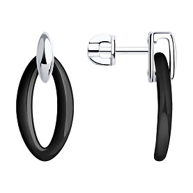 Серьги Diamant - Серебро 925, Керамика (арт. 94-122-01307-2)