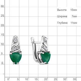 Серьги Аквамарин - Серебро 925, Агат, Фианит (арт. 4469909А.5)