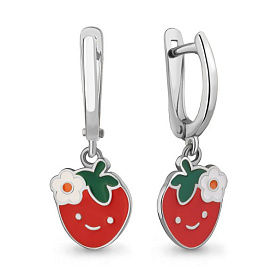 Серьги Аквамарин - Серебро 925, Эмаль (арт. 34929.5)