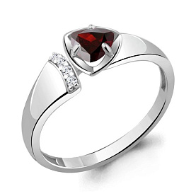 Кольцо Аквамарин - Серебро 925, Гранат, Фианит (арт. 6946603А.5)