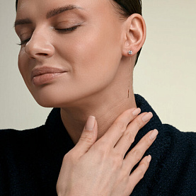 Серьги SOKOLOV - Золото 585, Фианит (арт. 0201032)