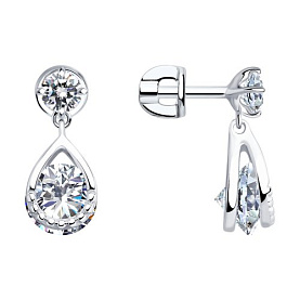 Серьги SOKOLOV - Серебро 925, Фианит (арт. 94023189)