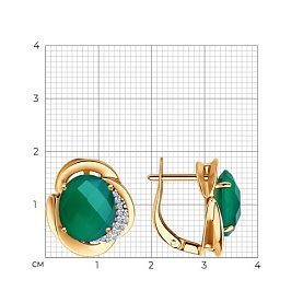 Серьги SOKOLOV - Серебро 925, Агат, Фианит (арт. 92023091)