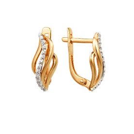 Серьги ЮФ Династия - Золото 585, Фианит (арт. 001922-1102)