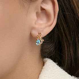 Серьги SOKOLOV - Золото 585, Топаз, Фианит (арт. 729385)