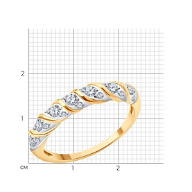 Кольцо SOKOLOV - Золото 375, Фианит (арт. 31-110-02315-1)