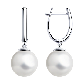 Серьги Diamant - Серебро 925, Жемчуг имитация (арт. 94-121-01193-1)