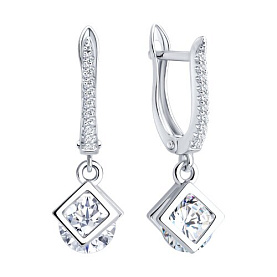 Серьги SOKOLOV - Серебро 925, Фианит (арт. 94026263-91)