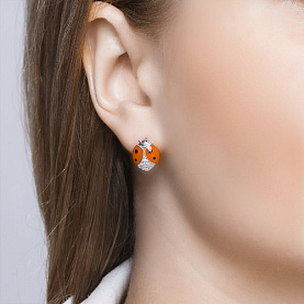 Серьги SOKOLOV - Серебро 925, Фианит, Эмаль (арт. 94023594)