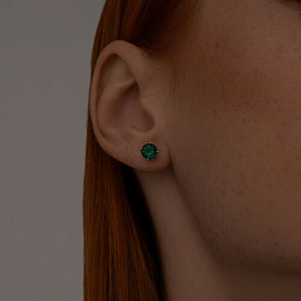 Серьги SOKOLOV - Серебро 925, Синтетический изумруд (арт. 82020012)