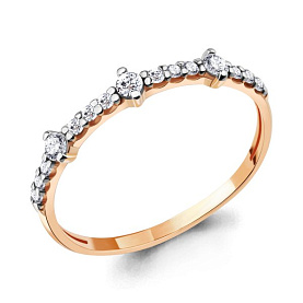 Кольцо Аквамарин - Золото 375, Фианит (арт. 67466А.8)