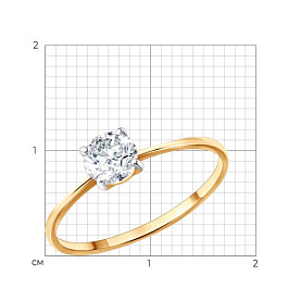 Кольцо SOKOLOV - Золото 585, Фианит (арт. 019885)