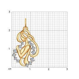 Подвеска SOKOLOV - Золото 585, Фианит (арт. 035128)