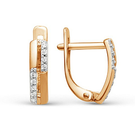 Серьги ЮФ Династия - Золото 585, Фианит (арт. 000562-1102)