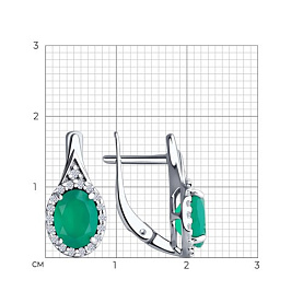 Серьги Diamant - Серебро 925, Агат, Фианит (арт. 94-320-00179-2)