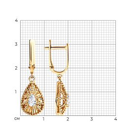 Серьги Diamant - Золото 585, Фианит (арт. 51-121-01550-1)