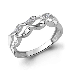 Кольцо Аквамарин - Серебро 925, Фианит (арт. 600845А.5)