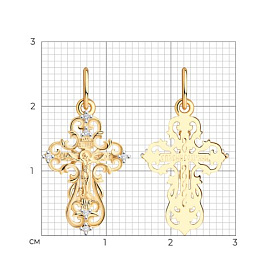 Подвеска SOKOLOV - Золото 585, Фианит (арт. 121271)