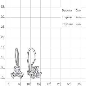 Серьги Аквамарин - Серебро 925, Фианит (арт. 400994А.5)