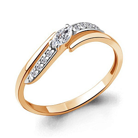 Кольцо Аквамарин - Серебро 925, Фианит (арт. 67146А.6)