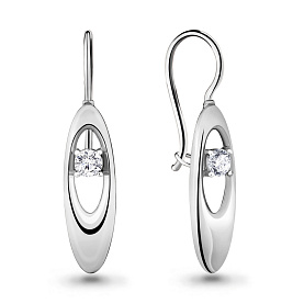 Серьги Аквамарин - Серебро 925, Фианит (арт. 46808А.5)