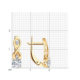 Серьги SOKOLOV - Золото 585, Фианит (арт. 027147)