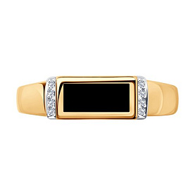 Кольцо SOKOLOV - Золото 585, Синтетическая шпинель, Фианит (арт. 018347)