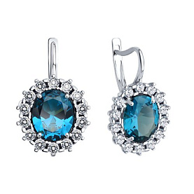 Серьги SOKOLOV - Серебро 925, Синтетический ситалл , Фианит (арт. 92023039)