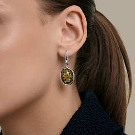 Серьги SOKOLOV - Серебро 925, Янтарь (арт. 83020497)