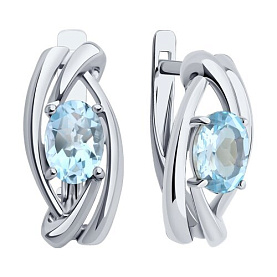 Серьги Diamant - Серебро 925, Топаз (арт. 94-320-00186-1)