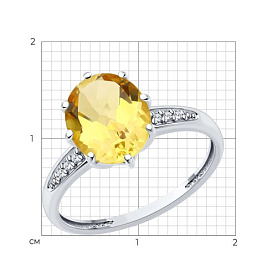 Кольцо Diamant - Серебро 925, Фианит, Цитрин (арт. 94-310-02054-5)