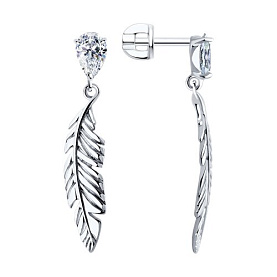 Серьги SOKOLOV - Серебро 925, Фианит (арт. 94026436)