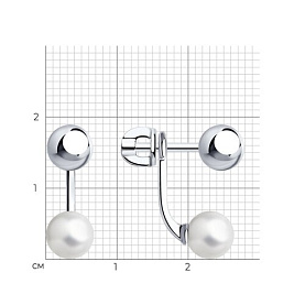 Серьги SOKOLOV - Серебро 925, Жемчуг синтетический (арт. 94024786)