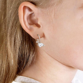 Серьги Аквамарин - Серебро 925, Фианит (арт. 49421.5)