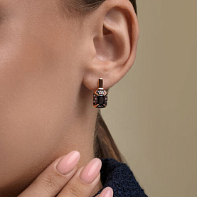 Серьги SOKOLOV - Серебро 925, Гранат, Синтетический рубин, Фианит (арт. 92023280)