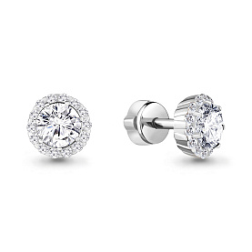 Серьги Аквамарин - Серебро 925, Фианит (арт. 420181А.5)