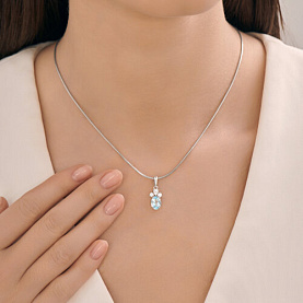 Подвеска SOKOLOV - Серебро 925, Топаз, Фианит (арт. 92030830)