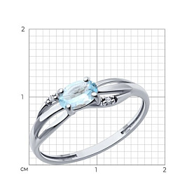 Кольцо Diamant - Серебро 925, Топаз, Фианит (арт. 94-310-00182-1)