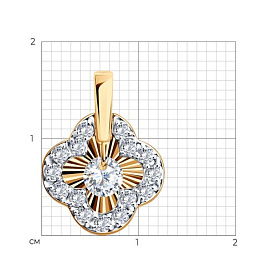 Подвеска SOKOLOV - Золото 585, Фианит (арт. 036908)