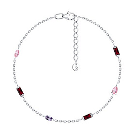 Браслет SOKOLOV - Серебро 925, Синтетический рубин, Фианит (арт. 94051559)