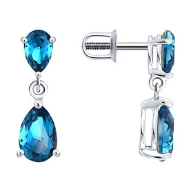 Серьги Diamant - Серебро 925, Кристалл (арт. 94-122-00211-1)