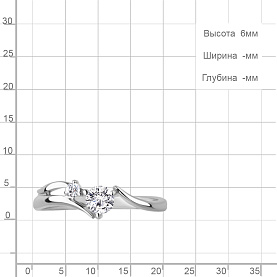 Кольцо Аквамарин - Серебро 925, Фианит (арт. 650109А.5)