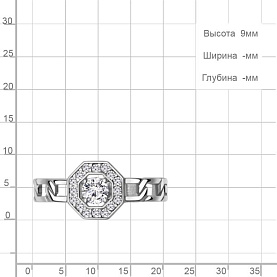 Кольцо Аквамарин - Серебро 925, Фианит (арт. 650178А.5)