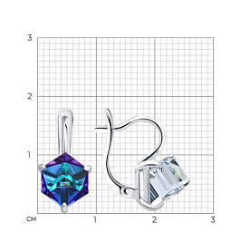 Серьги Diamant - Серебро 925, Синтетический коралл (арт. 94-120-02383-2)