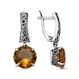 Серьги Красная пресня - Серебро 925, Синтетический султанит (арт. 3387798-22)