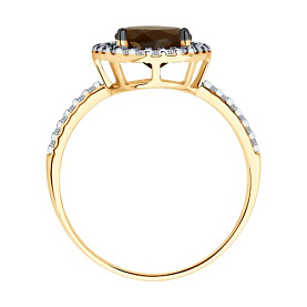 Кольцо Diamant - Серебро 925, Раухтопаз, Фианит (арт. 93-310-01999-4)