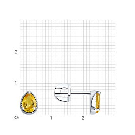 Серьги SOKOLOV - Серебро 925, Цитрин (арт. 92022551)