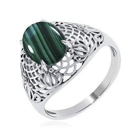 Кольцо KRASNOE - Серебро 925, Малахит (арт. 1340381953)
