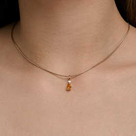 Подвеска SOKOLOV - Золото 585, Фианит, Цитрин (арт. 733064)